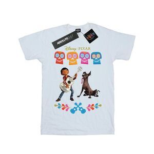 Coco Girls Miguel Logo Cotton T-Shirt / White